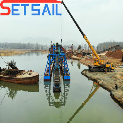 Catena di trasporto marittimo Bucket River Gold Diamond Machinery con e Potenza totale 95kw-260kw