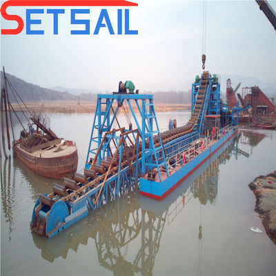 Catena di trasporto marittimo Bucket River Gold Diamond Machinery con e Potenza totale 95kw-260kw