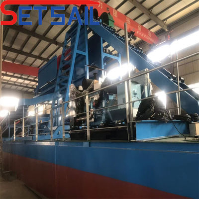 Campioni di catena di fiume secchio attrezzature per l'estrazione dell'oro con scarico di agitazione 37kw-150kw Potenza