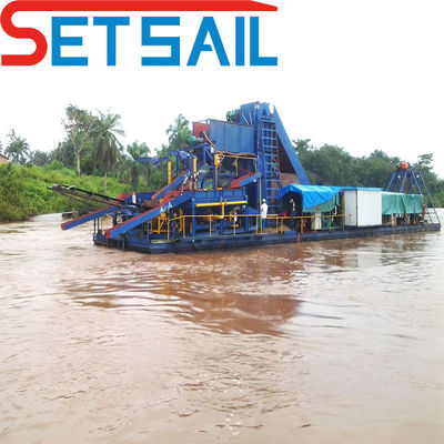 37 kW-150 kW Catena di potenza di dragaggio Equipaggiamento per l'estrazione di diamanti di Bucket River con centrifuga