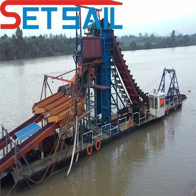 37 kW-150 kW Catena di potenza di dragaggio Equipaggiamento per l'estrazione di diamanti di Bucket River con centrifuga