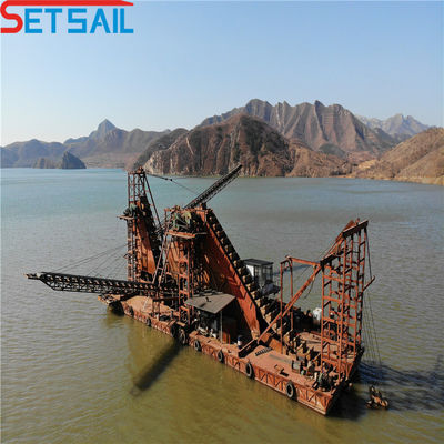 5.5kw-20kw Durm Screen Power Reservoir Chain Bucket Mining Dredger per Lake Gold