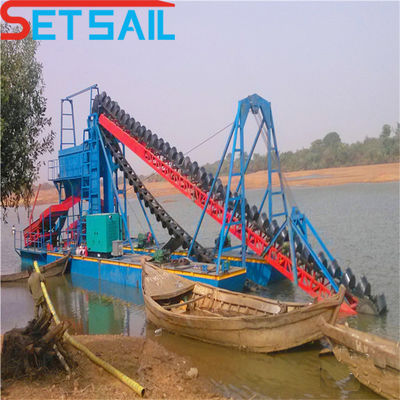 8m-28m profondità di dragaggio Setsail Chain Bucket Gold Dredger per diamanti di Cummins Weichai