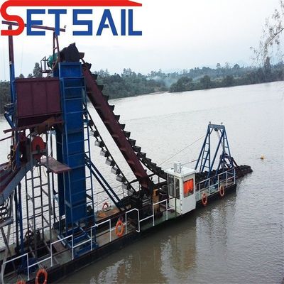 Lake Chain Bucket River Gold Mining Dredger con schermo a tamburo Lunghezza 1,4mx1,2m-2,6mx1,5m