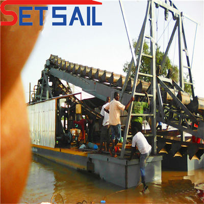 Lake Chain Bucket River Gold Mining Dredger con schermo a tamburo Lunghezza 1,4mx1,2m-2,6mx1,5m