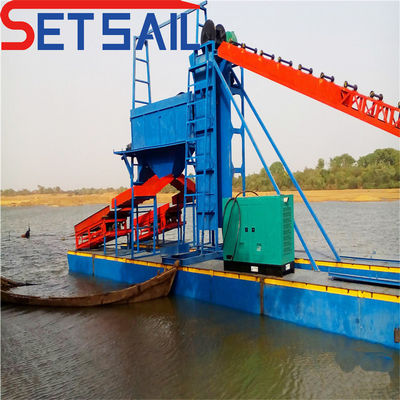 Lake Chain Bucket River Gold Mining Dredger con schermo a tamburo Lunghezza 1,4mx1,2m-2,6mx1,5m