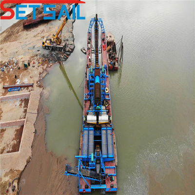 Dredger per l'estrazione di oro e diamanti a 100 t/h alimentato da un motore di sollevamento da 7,5 kW a 100 kW