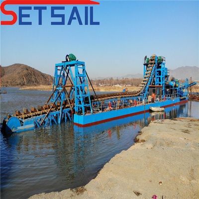 Potenza della pompa di iniezione 7.5kw-50kw Catena secchio fiume miniera d'oro Dredge Macchine Nave