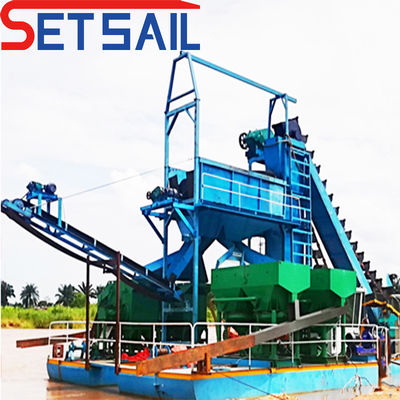 Potenza della pompa di iniezione 7.5kw-50kw Catena secchio fiume miniera d'oro Dredge Macchine Nave