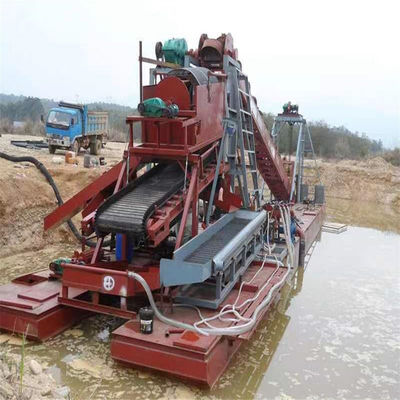 Dredger di sabbia a secco a catena oro / diamanti con macchina di jigging e attrezzature di agitazione