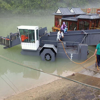 Pulizia di giacinti d'acqua Coltivatore di erbaccia acquatico professionale con velocità di lavoro da 3,5 a 5 kn/h