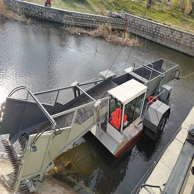 Pulizia di giacinti d'acqua Coltivatore di erbaccia acquatico professionale con velocità di lavoro da 3,5 a 5 kn/h