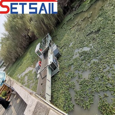 Sistema di funzionamento automatico Raccoglitore galleggiante per erbacce Larghezza dello scafo 3m-7m Pulizia dell'acqua