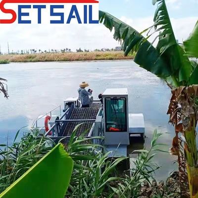 Sistema di funzionamento automatico Raccoglitore galleggiante per erbacce Larghezza dello scafo 3m-7m Pulizia dell'acqua